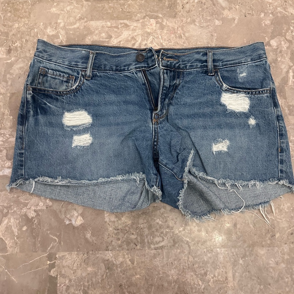 Old Navy Distressed Blue Denim Shorts